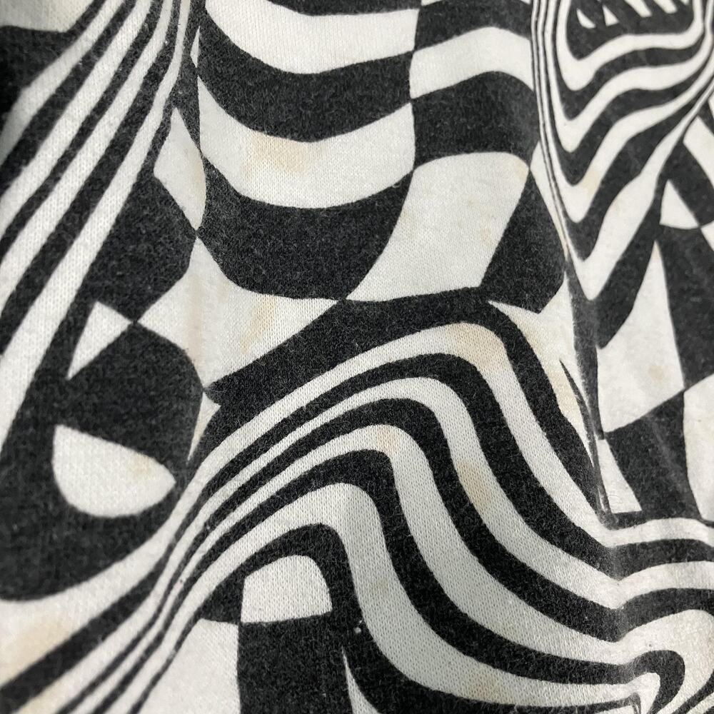 Wild Fable‎ Sweatshirt Womens Large Black White Trippy Checkerboard Crewneck - Picture 6 of 15